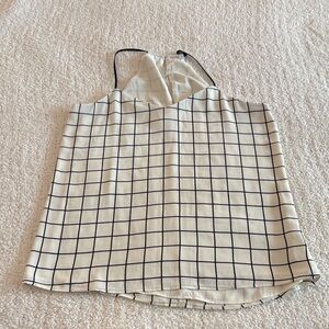 Express Ivory and Black Checkered tank / S